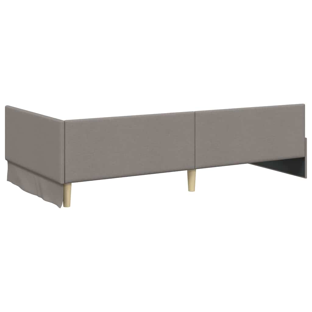 vidaXL Eckbettgestell mit Matratze Sonstiges 2 pcs Taupe Stoff