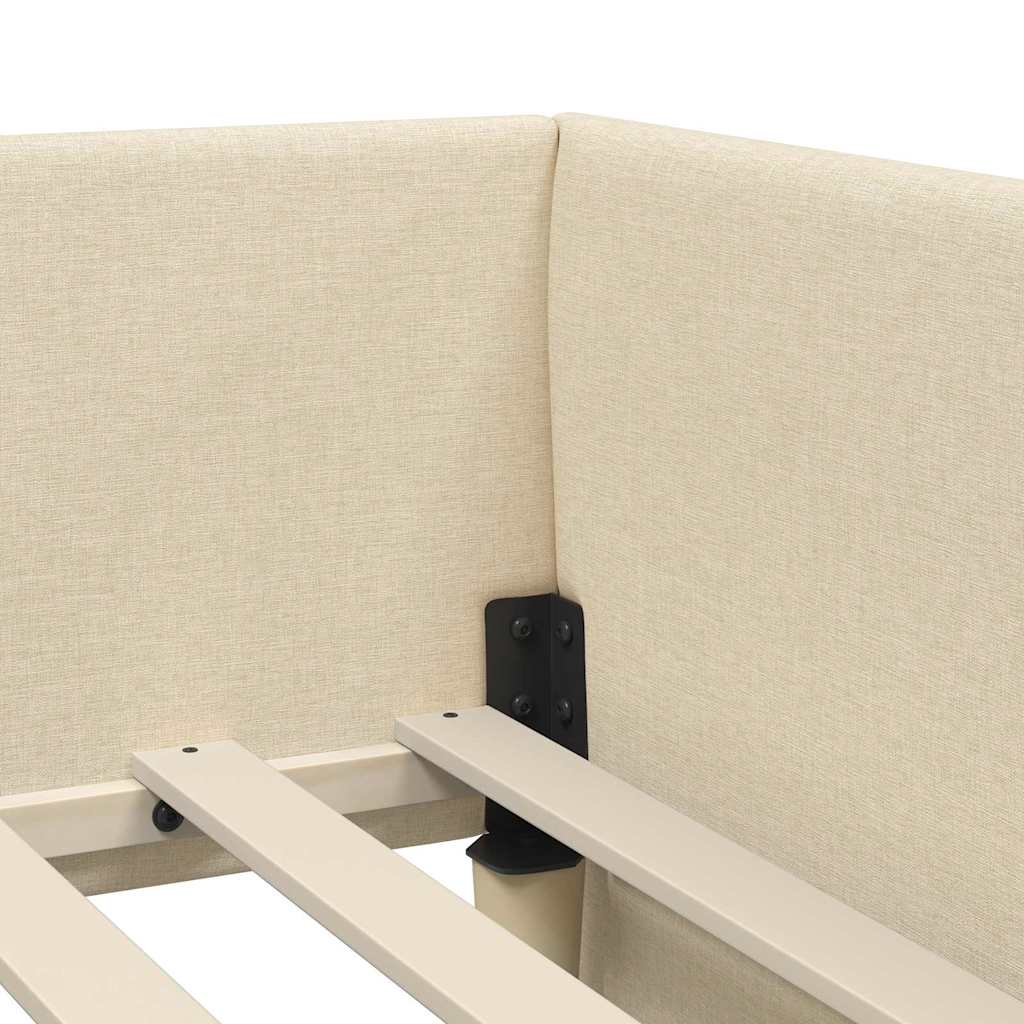 vidaXL Eckbettgestell mit Matratze Sonstiges 2 pcs Creme Stoff