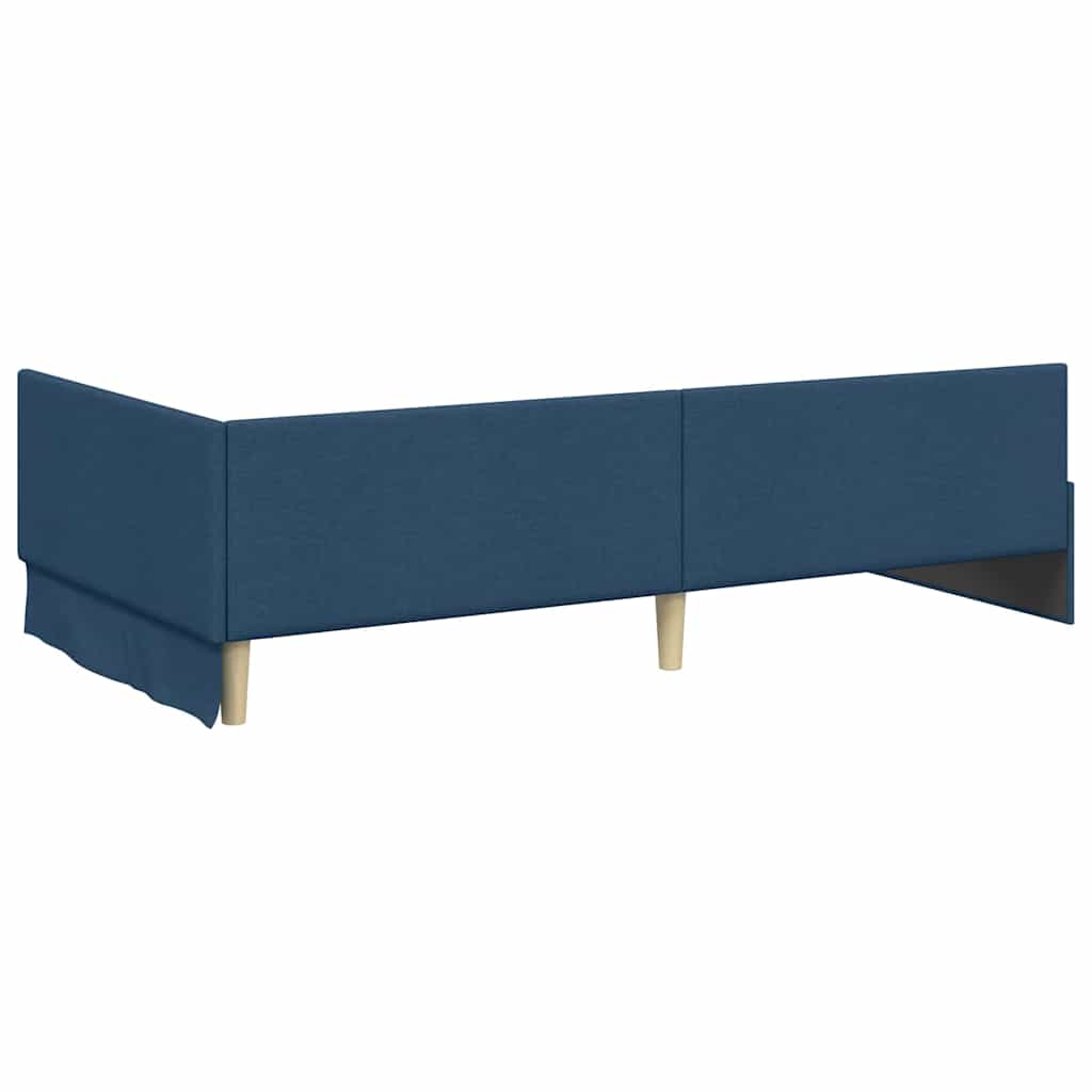 vidaXL Eckbettgestell mit Matratze Sonstiges 2 pcs Blau Stoff