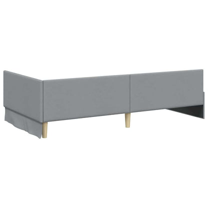 vidaXL Eckbettgestell mit Matratze Sonstiges 2 pcs Hellgrau Stoff