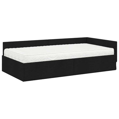 vidaXL Eckbettgestell mit Matratze Sonstiges 2 pcs Grün Stoff