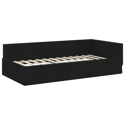 vidaXL Eckbettgestell mit Matratze Sonstiges 2 pcs Grün Stoff