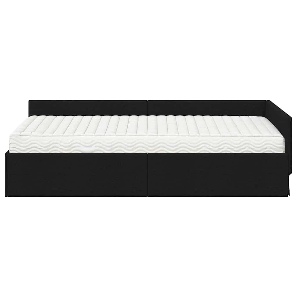 vidaXL Eckbettgestell mit Matratze Sonstiges 2 pcs Grün Stoff