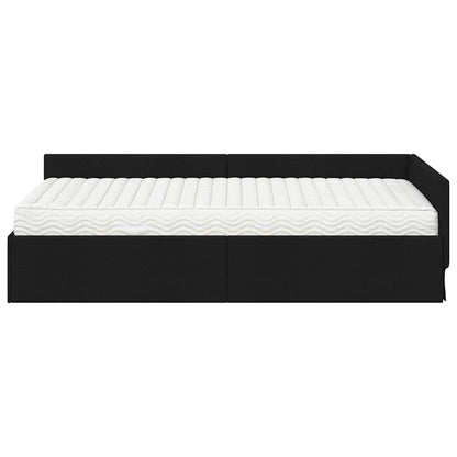 vidaXL Eckbettgestell mit Matratze Sonstiges 2 pcs Grün Stoff
