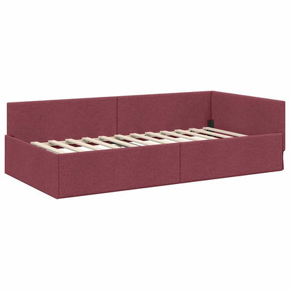 vidaXL Eckbettgestell mit Matratze Sonstiges 2 pcs Grau Stoff