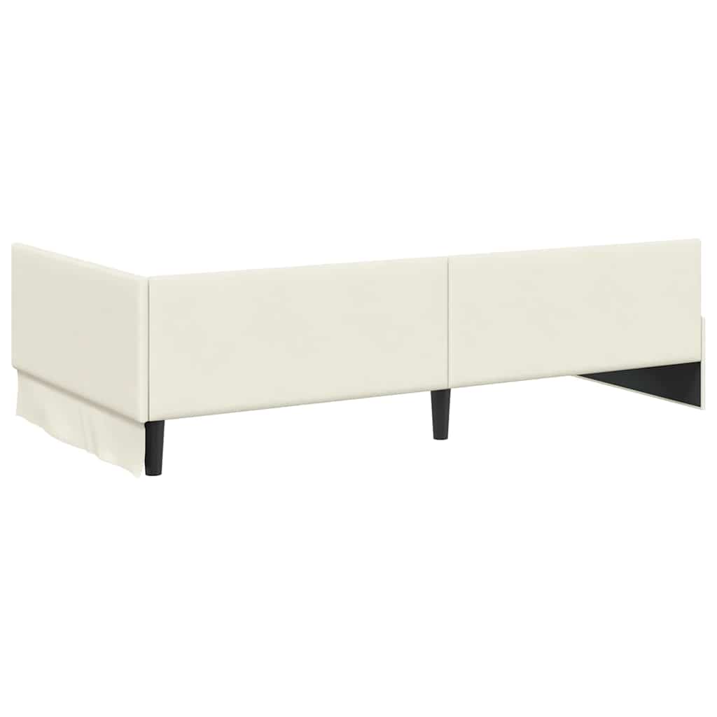 vidaXL Eckbettgestell mit Matratze Sonstiges 2 pcs Creme Samt