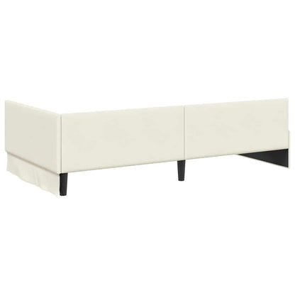 vidaXL Eckbettgestell mit Matratze Sonstiges 2 pcs Creme Samt