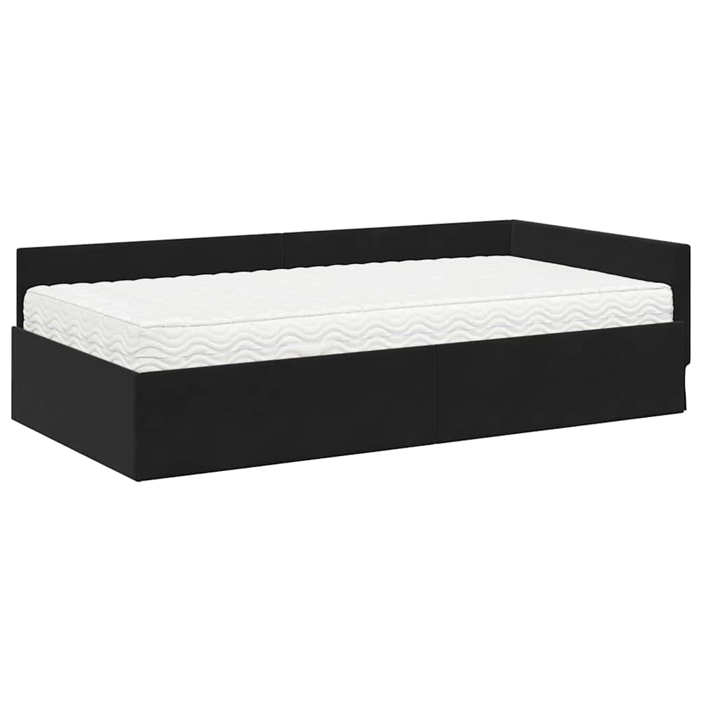 vidaXL Eckbettgestell mit Matratze Sonstiges 2 pcs Grau Samt
