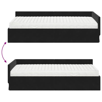 vidaXL Eckbettgestell mit Matratze Sonstiges 2 pcs Grau Samt