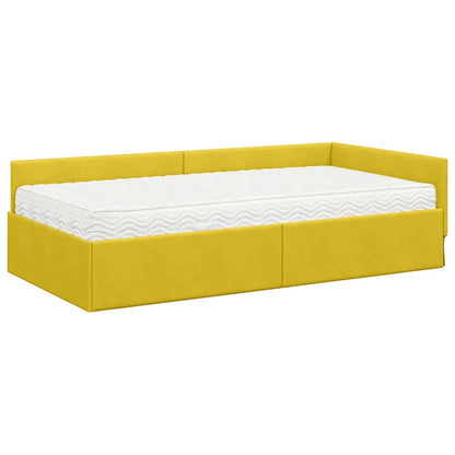vidaXL Eckbettgestell mit Matratze Sonstiges 2 pcs Grün Samt