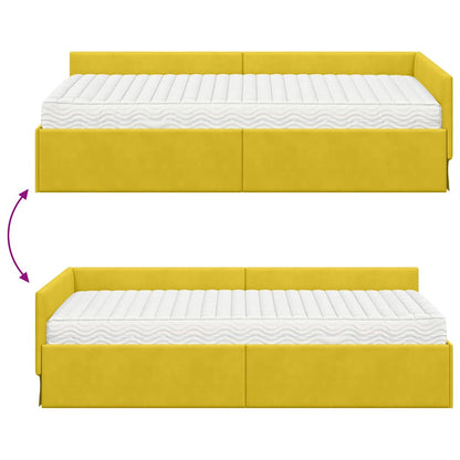 vidaXL Eckbettgestell mit Matratze Sonstiges 2 pcs Gelb Samt
