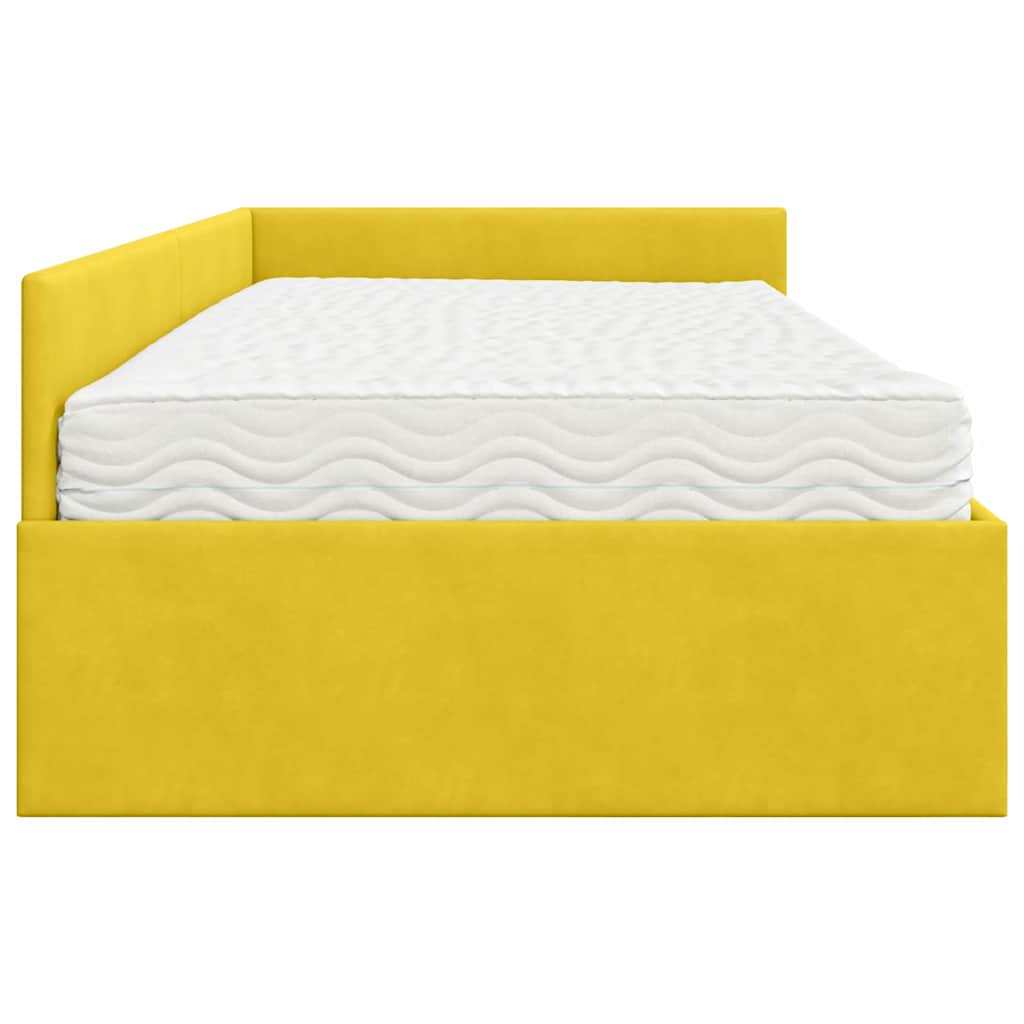 vidaXL Eckbettgestell mit Matratze Sonstiges 2 pcs Gelb Samt