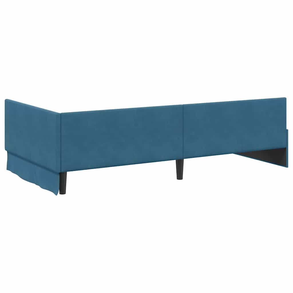 vidaXL Eckbettgestell mit Matratze Sonstiges 2 pcs Blau Samt