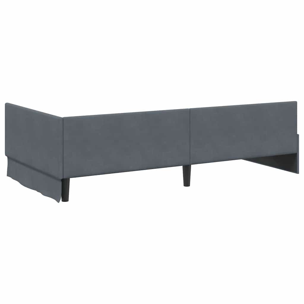 vidaXL Eckbettgestell mit Matratze Sonstiges 2 pcs Grau Samt