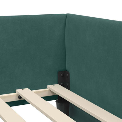 vidaXL Eckbettgestell mit Matratze Sonstiges 2 pcs Grün Samt