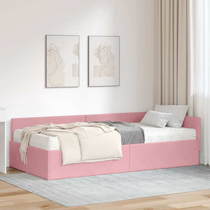 vidaXL Eckbettgestell mit Matratze Sonstiges 2 pcs Grau Samt