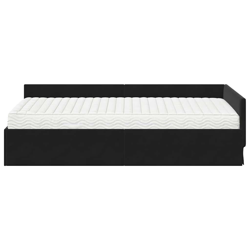 vidaXL Eckbettgestell mit Matratze Sonstiges 2 pcs Schwarz Samt