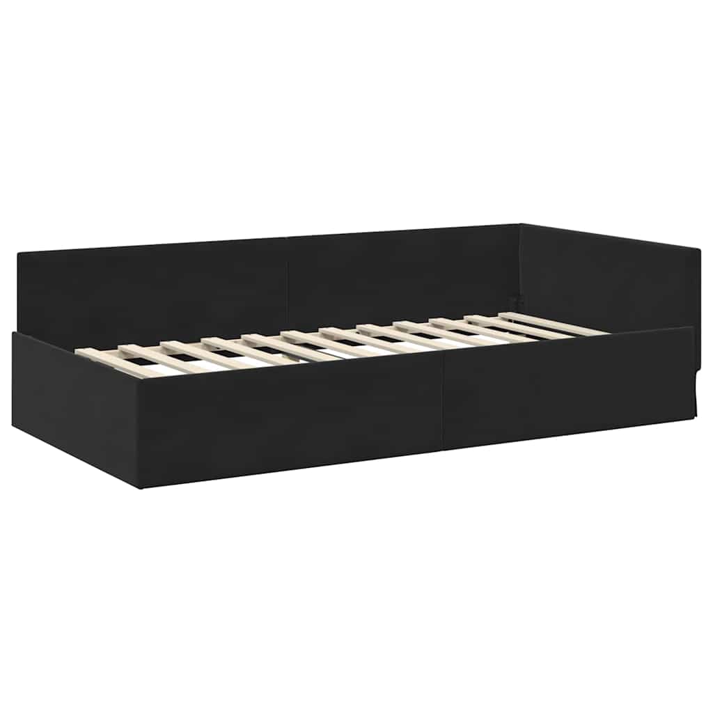 vidaXL Eckbettgestell mit Matratze Sonstiges 2 pcs Schwarz Samt