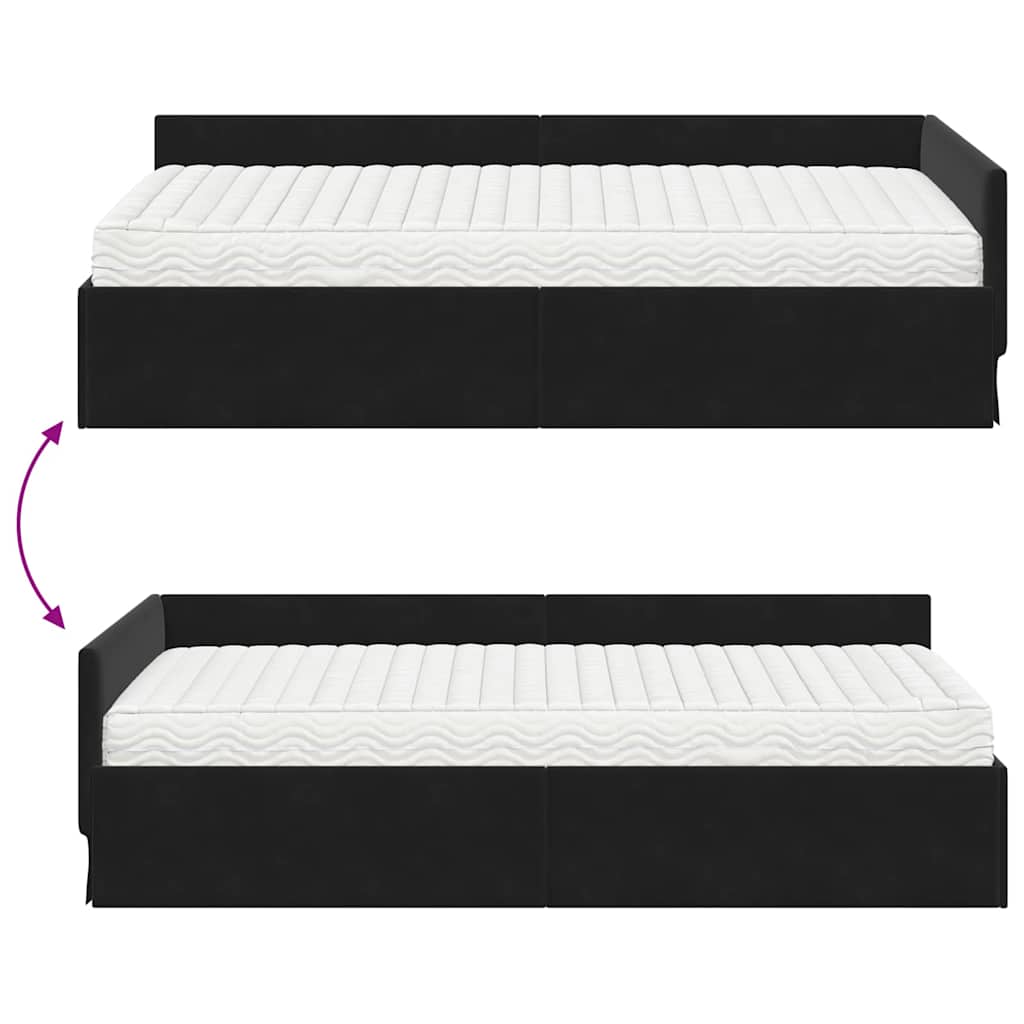 vidaXL Eckbettgestell mit Matratze Sonstiges 2 pcs Schwarz Samt