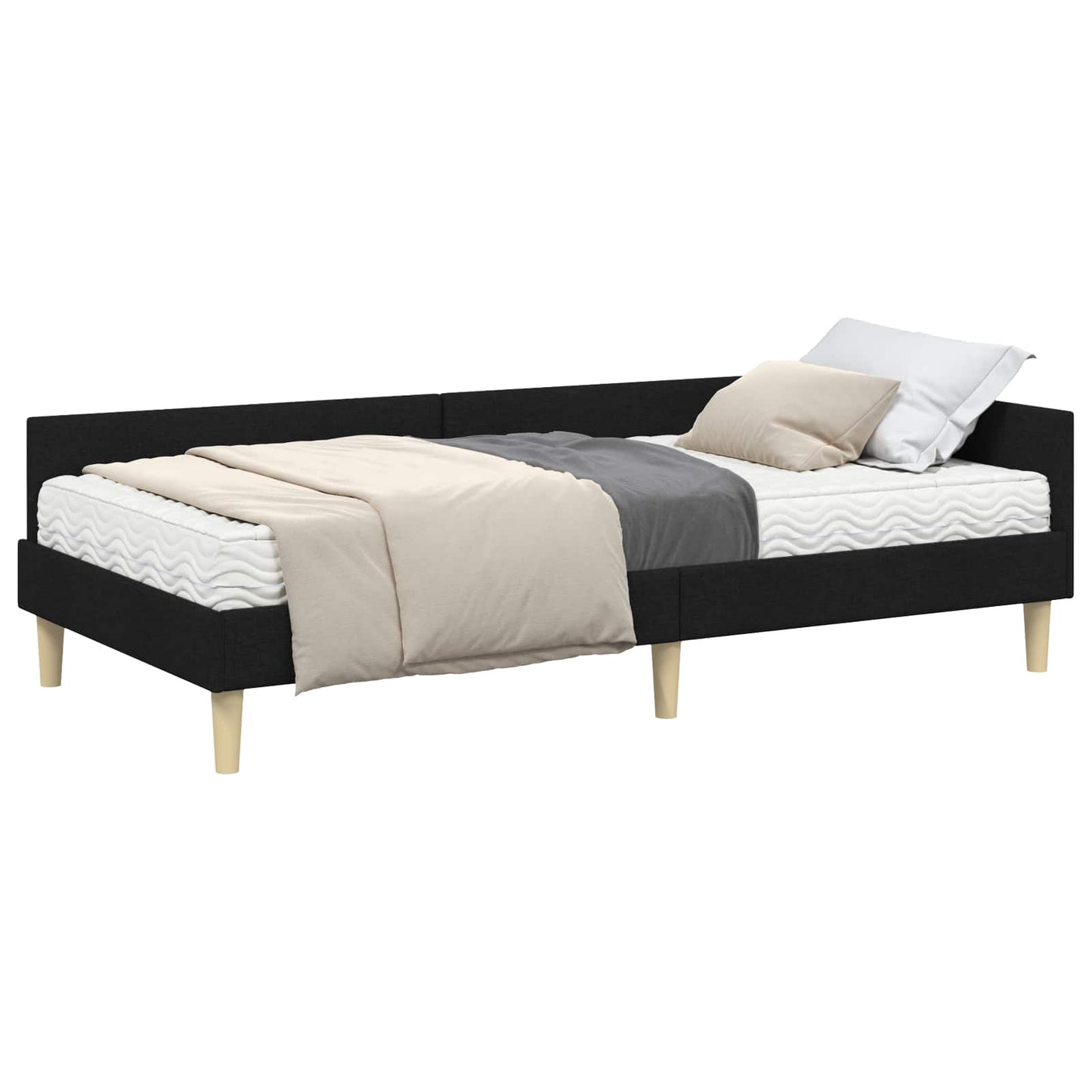 Eckbettgestell mit Matratze mit Matratze 2 pcs Grün Stoff