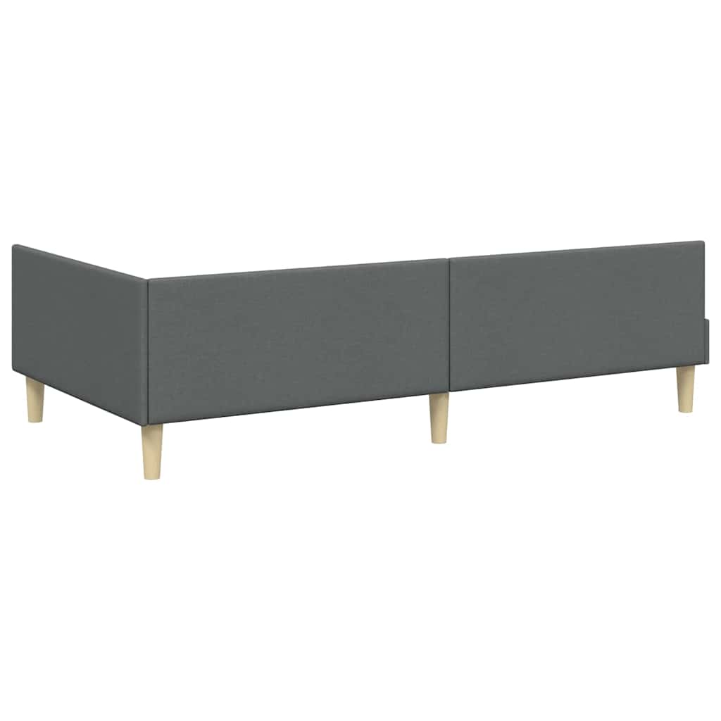 vidaXL Eckbettgestell mit Matratze mit Matratze 2 pcs Grau Stoff