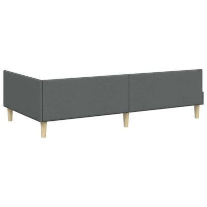 vidaXL Eckbettgestell mit Matratze mit Matratze 2 pcs Grau Stoff