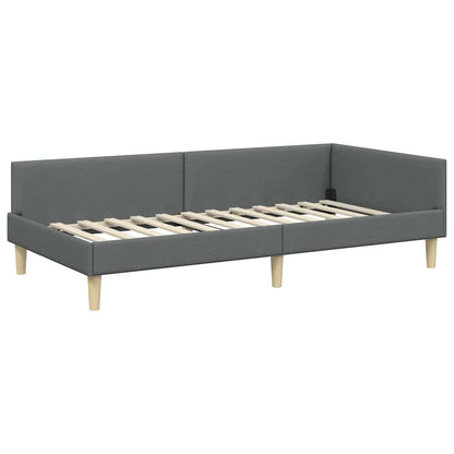 vidaXL Eckbettgestell mit Matratze mit Matratze 2 pcs Grau Stoff