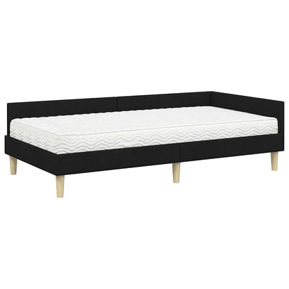 vidaXL Eckbettgestell mit Matratze mit Matratze 2 pcs Grün Stoff