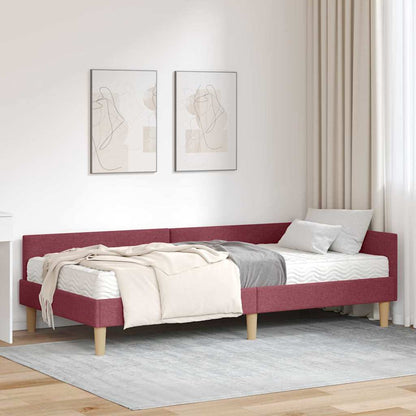 vidaXL Eckbettgestell mit Matratze mit Matratze 2 pcs Grau Stoff