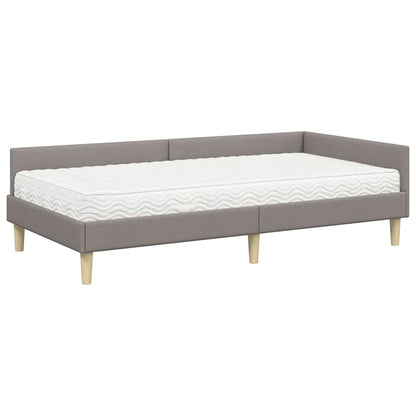 vidaXL Eckbettgestell mit Matratze mit Matratze 2 pcs Taupe Stoff