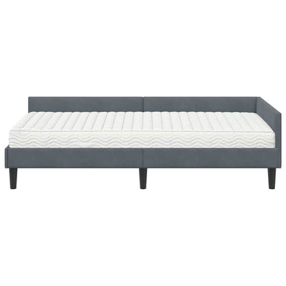 vidaXL Eckbettgestell mit Matratze Sonstiges 2 pcs Grau Samt