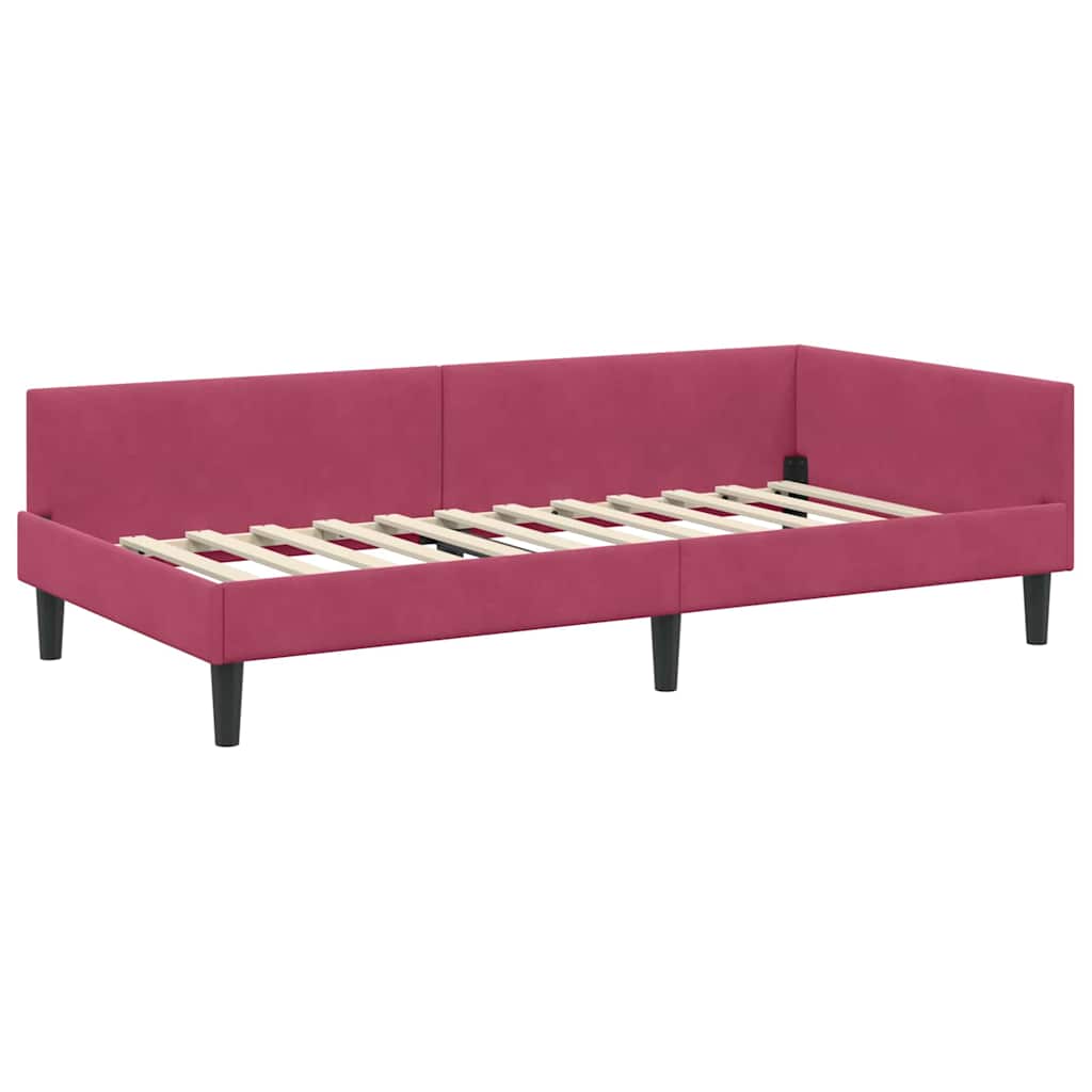 vidaXL Eckbettgestell mit Matratze Sonstiges 2 pcs Grün Samt
