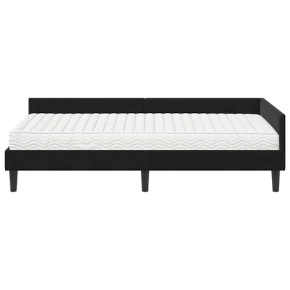 vidaXL Eckbettgestell mit Matratze Sonstiges 2 pcs Schwarz Samt