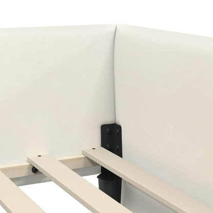 vidaXL Eckbettgestell mit Matratze Sonstiges 2 pcs Creme Samt