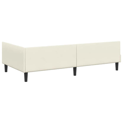 vidaXL Eckbettgestell mit Matratze Sonstiges 2 pcs Creme Samt