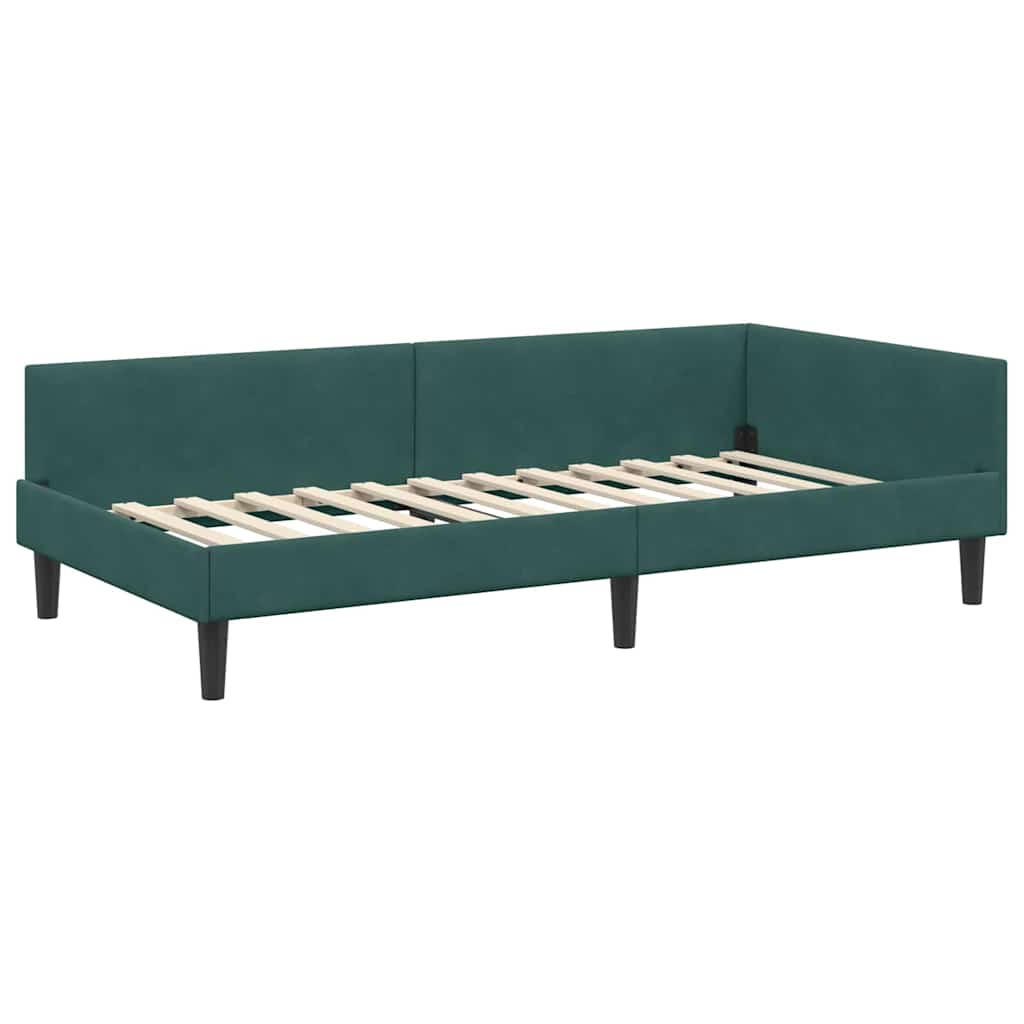 vidaXL Eckbettgestell mit Matratze Sonstiges 2 pcs Grün Samt