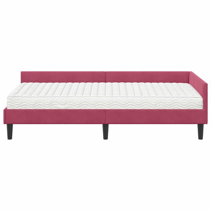 vidaXL Eckbettgestell mit Matratze Sonstiges 2 pcs Grün Samt