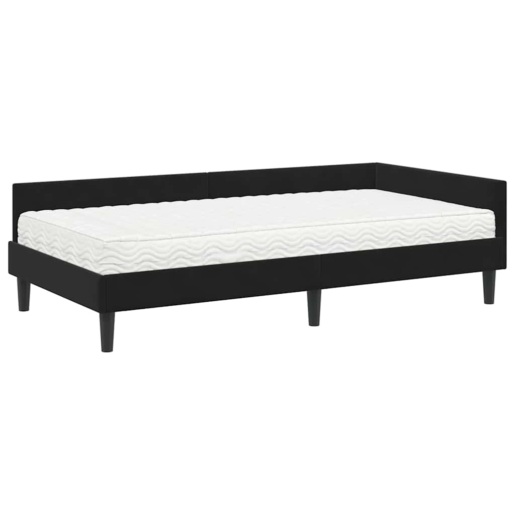 vidaXL Eckbettgestell mit Matratze Sonstiges 2 pcs Schwarz Samt
