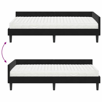 vidaXL Eckbettgestell mit Matratze Sonstiges 2 pcs Schwarz Samt