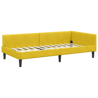 vidaXL Eckbettgestell mit Matratze Sonstiges 2 pcs Gelb Samt
