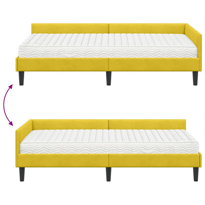 vidaXL Eckbettgestell mit Matratze Sonstiges 2 pcs Gelb Samt