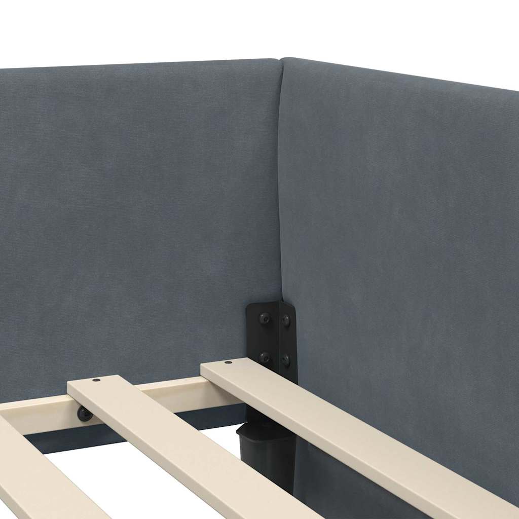 vidaXL Eckbettgestell mit Matratze Sonstiges 2 pcs Grau Samt