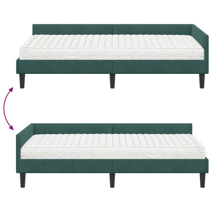 vidaXL Eckbettgestell mit Matratze Sonstiges 2 pcs Grün Samt
