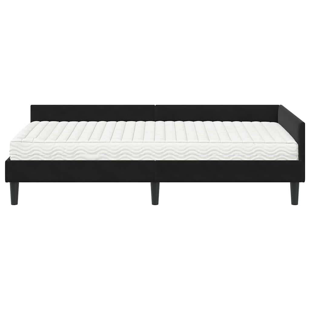 vidaXL Eckbettgestell mit Matratze Sonstiges 2 pcs Schwarz Samt