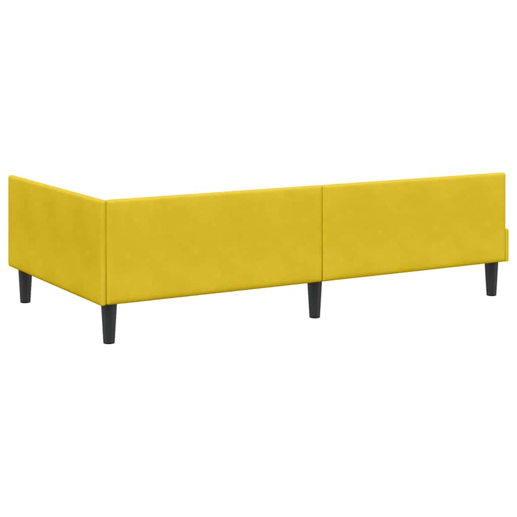 vidaXL Eckbettgestell mit Matratze Sonstiges 2 pcs Gelb Samt
