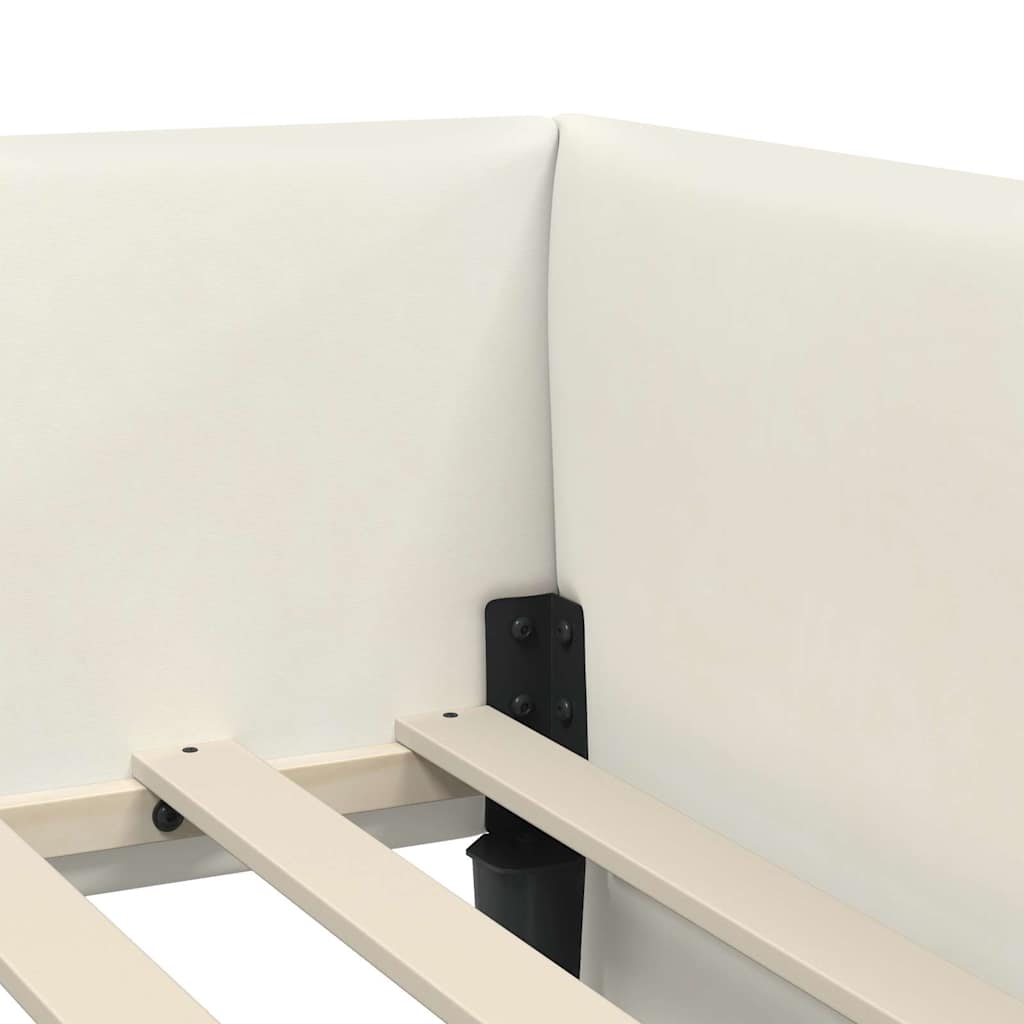 vidaXL Eckbettgestell mit Matratze Sonstiges 2 pcs Creme Samt