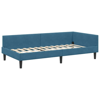 vidaXL Eckbettgestell mit Matratze Sonstiges 2 pcs Blau Samt