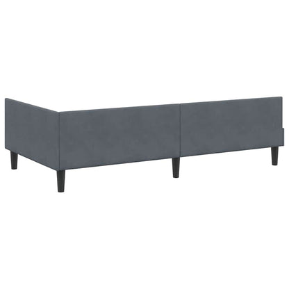 vidaXL Eckbettgestell mit Matratze Sonstiges 2 pcs Grau Samt