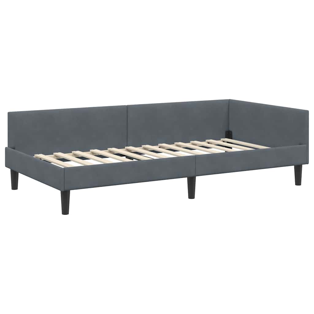 vidaXL Eckbettgestell mit Matratze Sonstiges 2 pcs Grau Samt