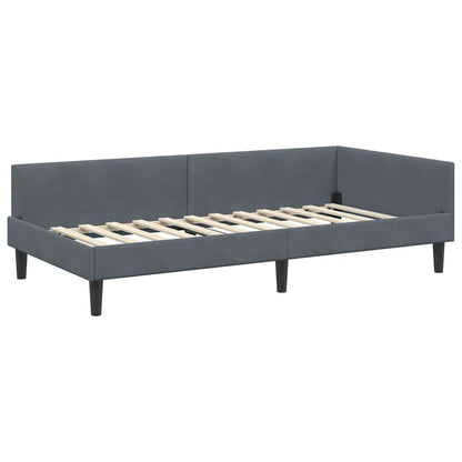 vidaXL Eckbettgestell mit Matratze Sonstiges 2 pcs Grau Samt